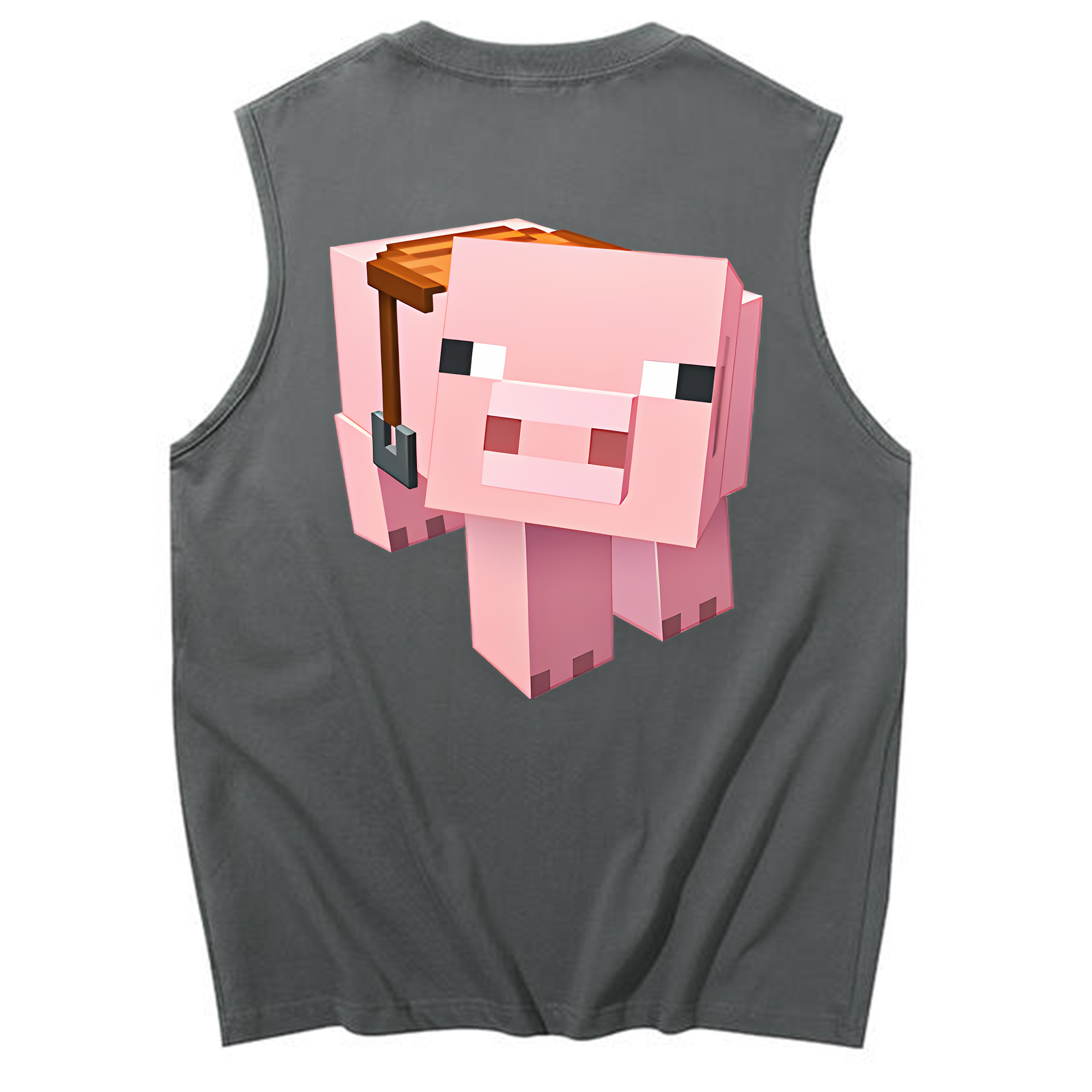 （画像用） マインクラフト ブロックの世界 Minecraft MC Block world コットン100％タンクトップ（背面プリント）